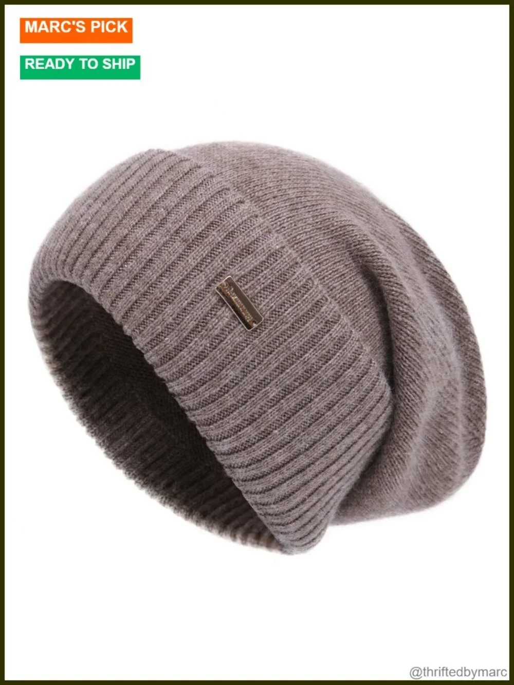 Slouchy Beanie Winter Knit Hat Cuffed Warm Lightweight Soft Beanie Cap
